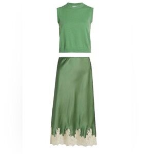 Doen Elowena Skirt and Louden Cashmere Top, M, Green